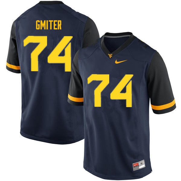 Men #74 James Gmiter West Virginia Mountaineers College Football Jerseys Sale-Navy